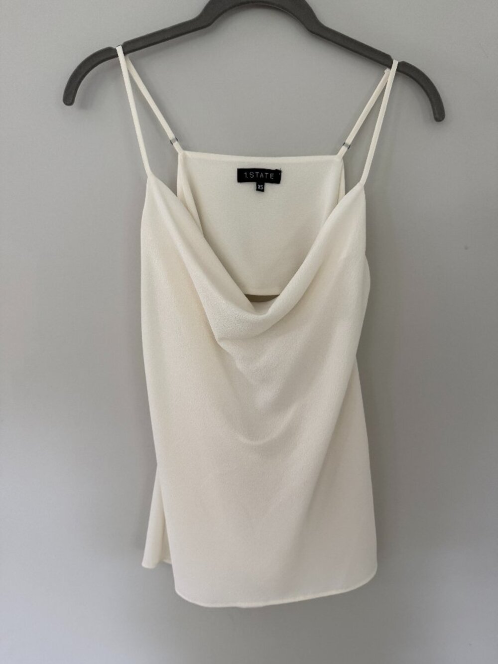 1. State ivory camisole with front and back cowl XS